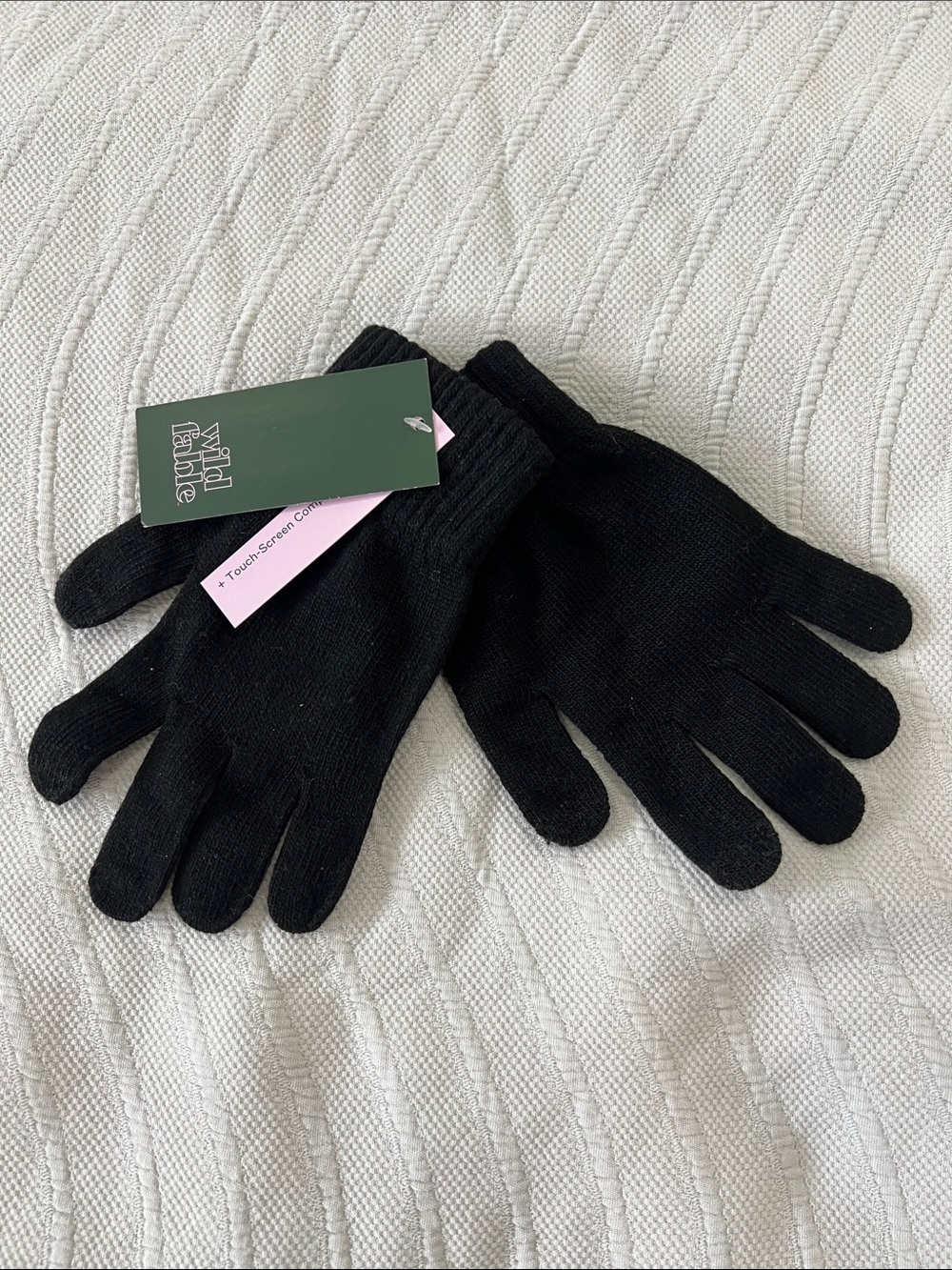 wild fable Black Knit Touchscreen Gloves